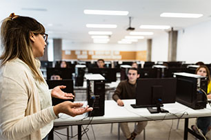 Students in front of computers